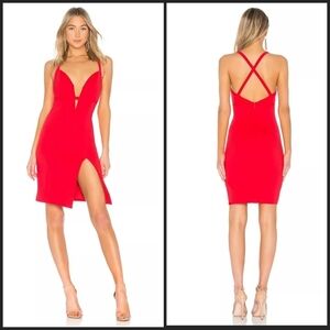 Revolve NBD Red Rose Offense Mini Dress NWOT
